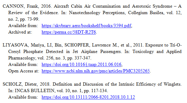 Example of a List of References according to ISO 690