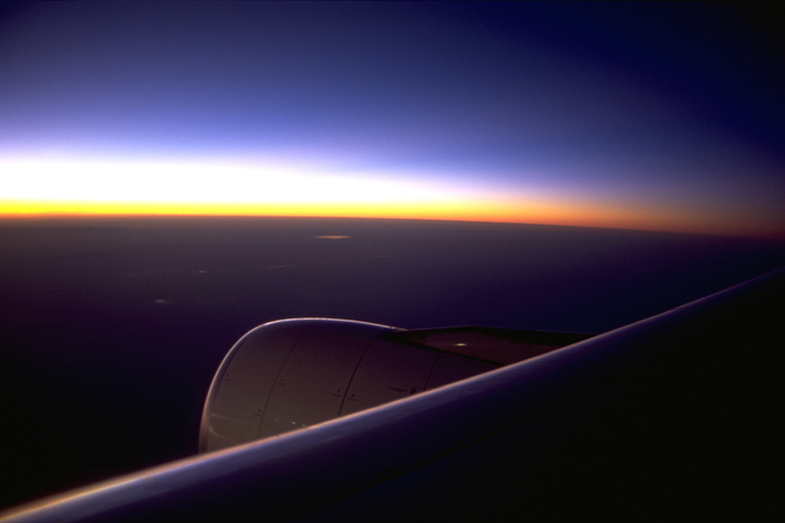 Sunrise seen from aircraft