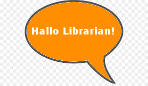 Sprechblase mit Hello Librarian