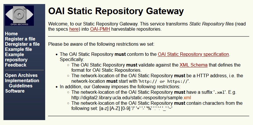 OAI Static Repository Gateway